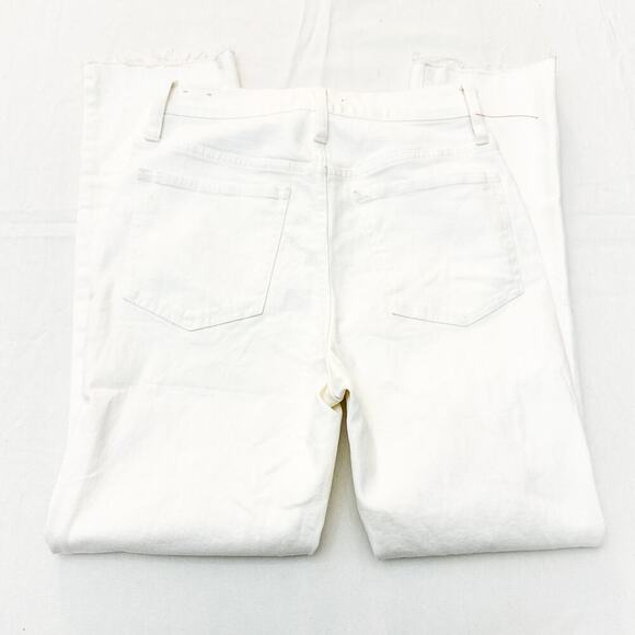 Madewell The Perfect Vintage Jean White Denim Zip Fly Raw Hem Size 25 - Picture 7 of 8
